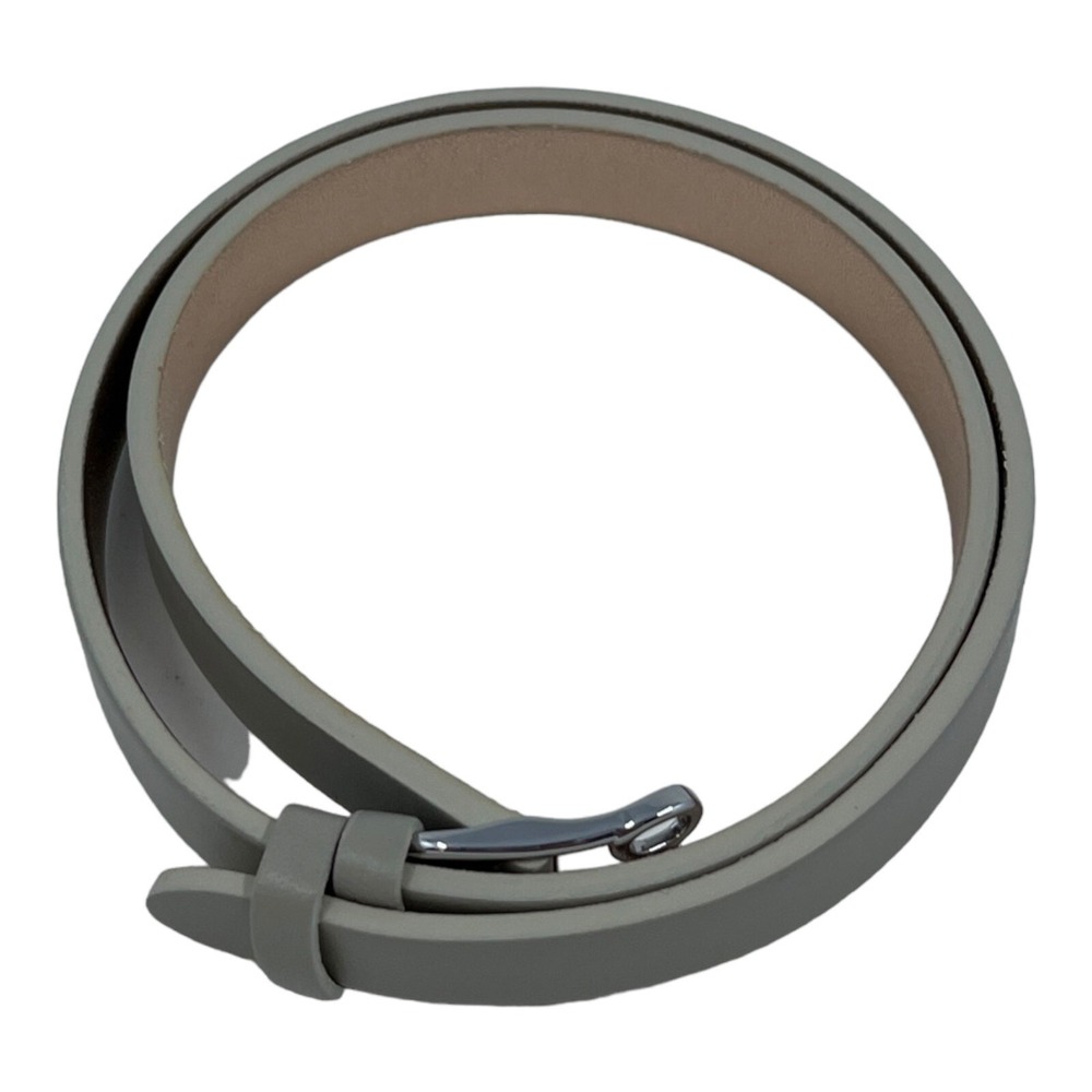 Stella & Dot Double Leather Wrap Band Cool Gray‎ Champagne Charm Bracelet Holder